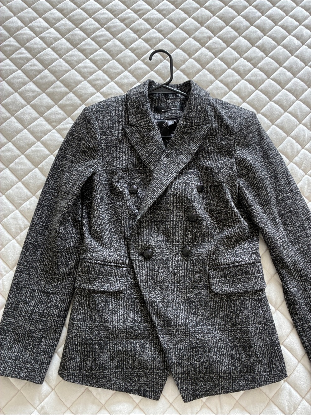 White House Black Market Women's Double-Breasted Gray Blazer